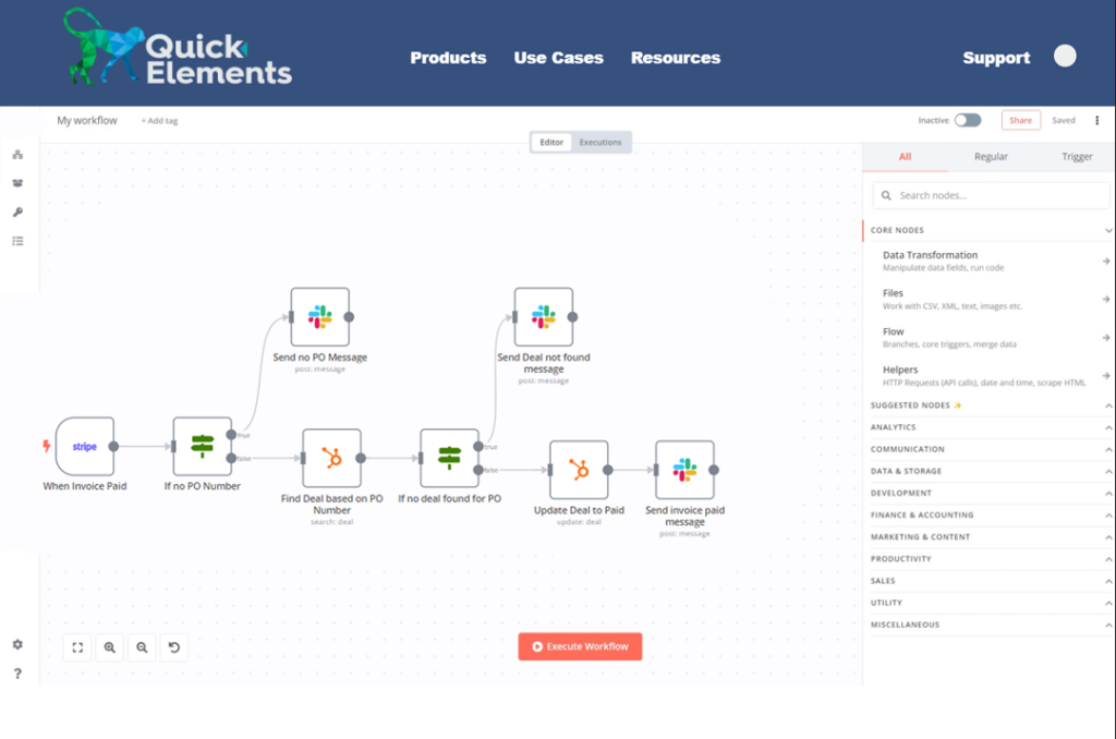 Quick Elements vs Shopify: Quick Elements Workflow Automation