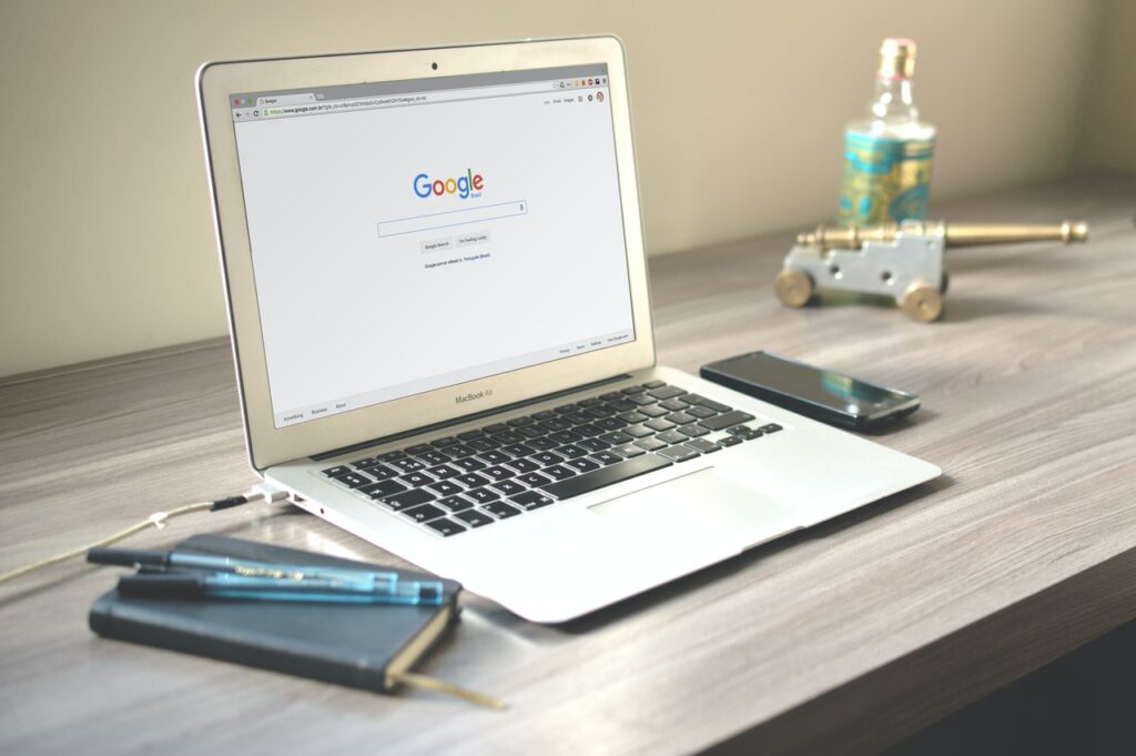 Laptop on a desk