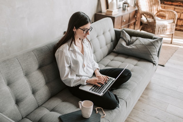 Person reading email on a laptop