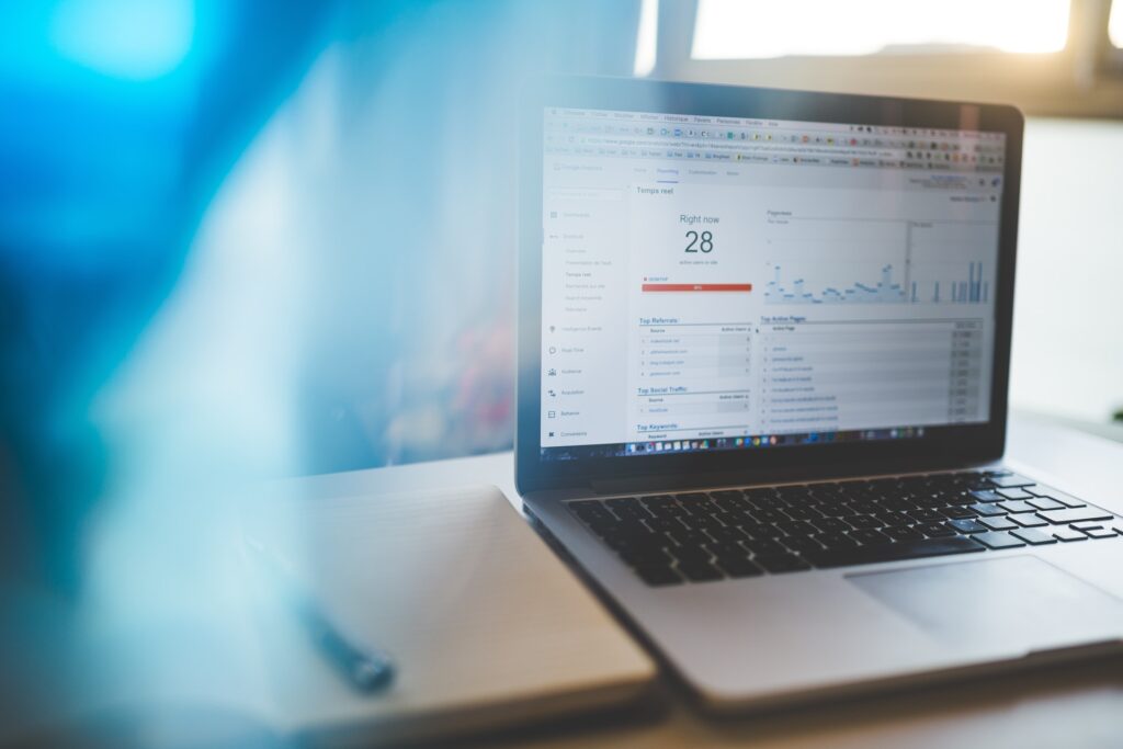 Website analytics dashboard