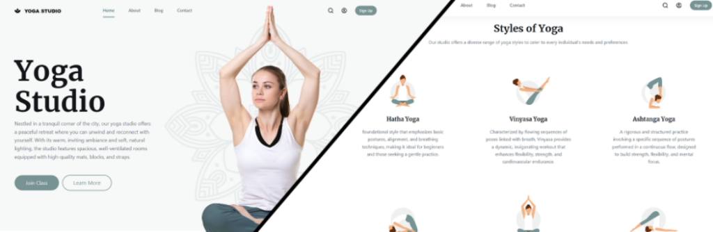 Quick Elements Yoga Studio Website Template
