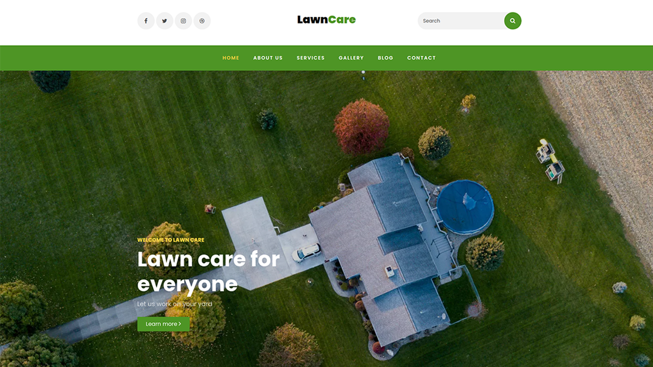 Lawn Care Website Built With Quick Elements