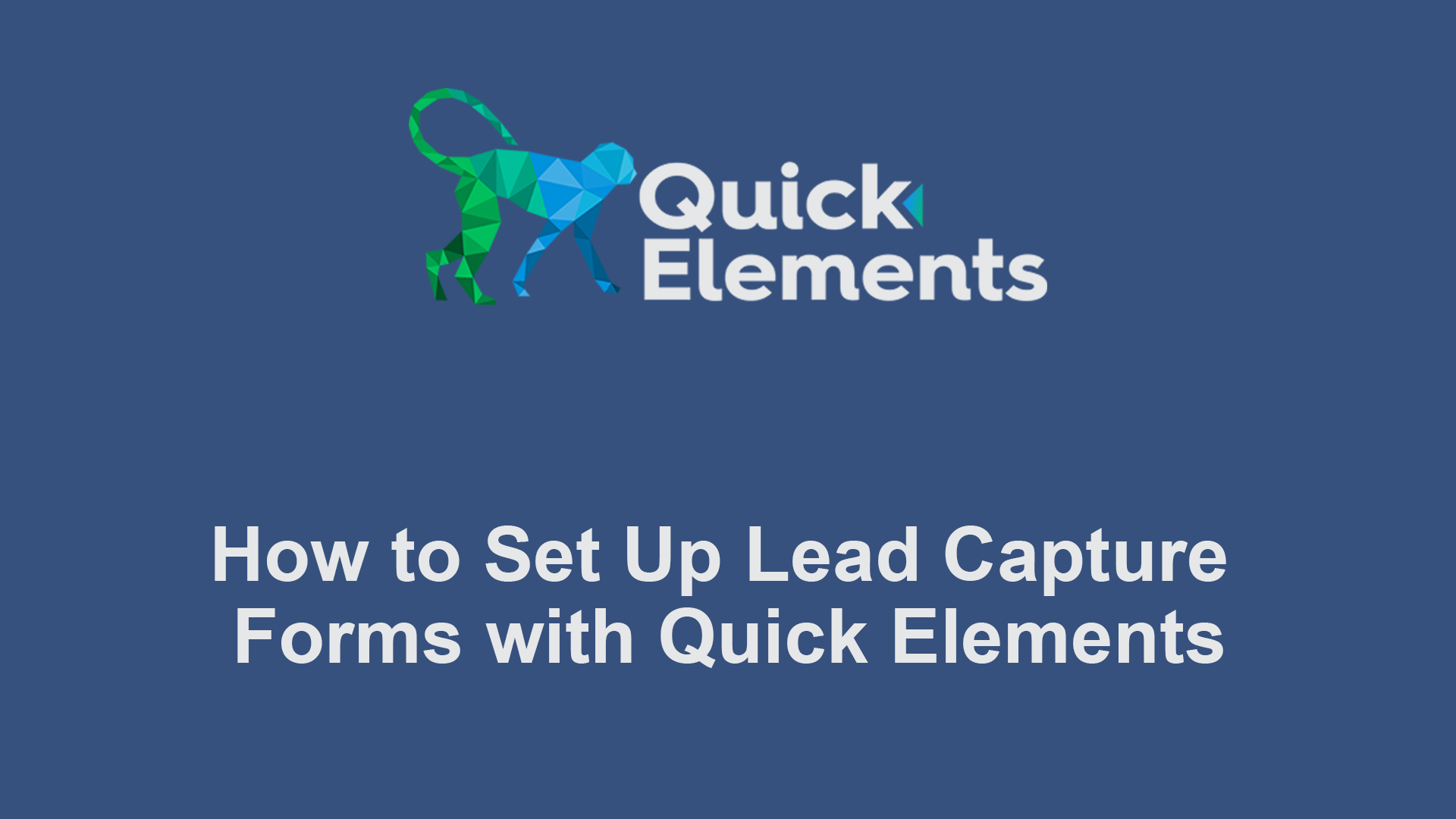 How to Set Up Lead Capture Forms with Quick Elements - Quick Elements
