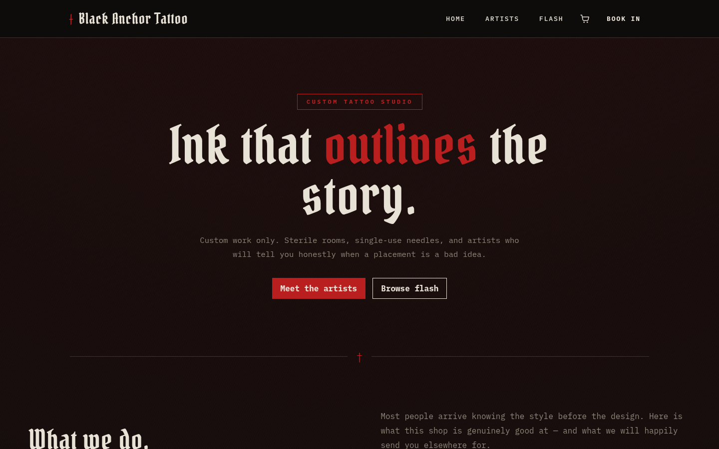 Screenshot of the Forge template homepage